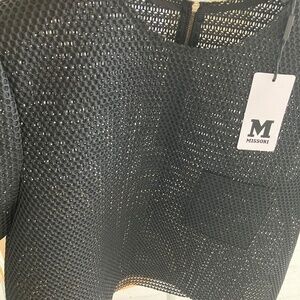 MISSONI black mesh top with back gold zipper , size 46